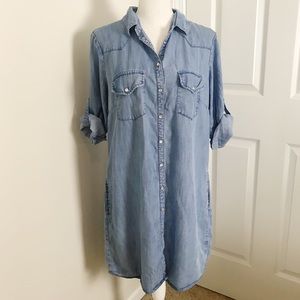Kut From The Kloth Chambray Denim Shirt Dress